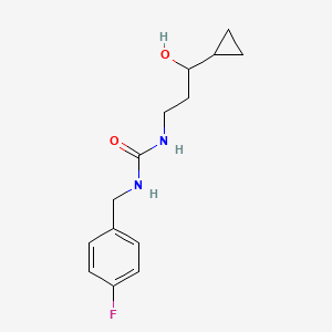 molecular formula C14H19FN2O2 B2749162 1-(3-Cyclopropyl-3-hydroxypropyl)-3-(4-fluorobenzyl)urea CAS No. 1396876-62-2