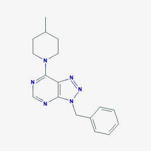 molecular formula C17H20N6 B274917 3H-[1,2,3]Triazolo[4,5-d]pyrimidine, 7-(4-methyl-1-piperidinyl)-3-(phenylmethyl)- 