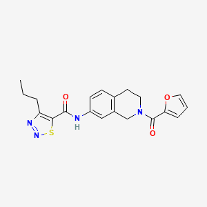 molecular formula C20H20N4O3S B2749171 N-(2-(呋喃-2-基甲酰)-1,2,3,4-四氢异喹啉-7-基)-4-丙基-1,2,3-噻二唑-5-甲酰胺 CAS No. 1207028-79-2