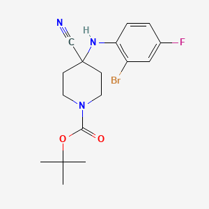 molecular formula C17H21BrFN3O2 B2749172 tert-Butyl 4-((2-bromo-4-fluorophenyl)amino)-4-cyanopiperidine-1-carboxylate CAS No. 2204141-39-7