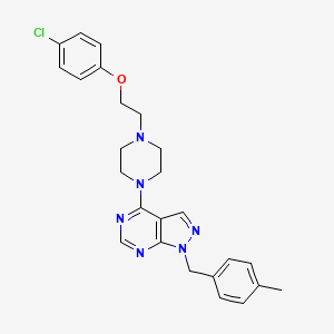 molecular formula C25H27ClN6O B2749173 4-(4-(2-(4-chlorophenoxy)ethyl)piperazin-1-yl)-1-(4-methylbenzyl)-1H-pyrazolo[3,4-d]pyrimidine CAS No. 612524-27-3