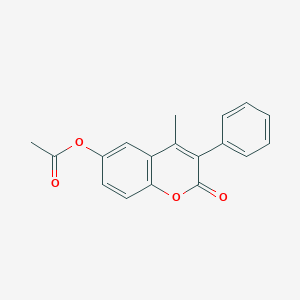 molecular formula C18H14O4 B2749174 4-methyl-2-oxo-3-phenyl-2H-chromen-6-yl acetate CAS No. 212694-41-2