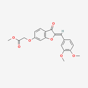 molecular formula C20H18O7 B2749177 (Z)-甲基 2-((2-(3,4-二甲氧基苯甲亚甲基)-3-氧代-2,3-二氢苯并呋喃-6-基)氧基)乙酸酯 CAS No. 858770-56-6