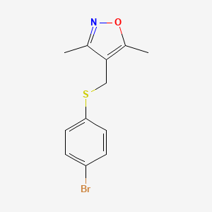 molecular formula C12H12BrNOS B2749178 4-{[(4-溴苯基)硫基]甲基}-3,5-二甲基异噁唑 CAS No. 339099-95-5