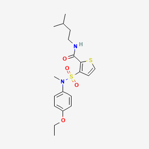 molecular formula C19H26N2O4S2 B2749180 3-[(4-ethoxyphenyl)(methyl)sulfamoyl]-N-(3-methylbutyl)thiophene-2-carboxamide CAS No. 1251583-37-5