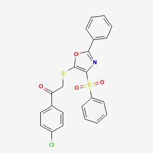 1-(4-Chlorophenyl)-2-((2-phenyl-4-(phenylsulfonyl)oxazol-5-yl)thio)ethanone