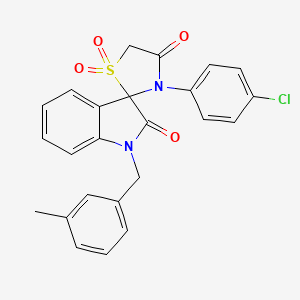 3'-(4-Chlorophenyl)-1-[(3-methylphenyl)methyl]-1,2-dihydrospiro[indole-3,2'-[1lambda6,3]thiazolidine]-1',1',2,4'-tetrone