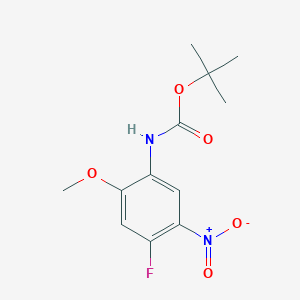 molecular formula C12H15FN2O5 B2749192 tert-Butyl (4-fluoro-2-methoxy-5-nitrophenyl)carbamate CAS No. 1802924-13-5