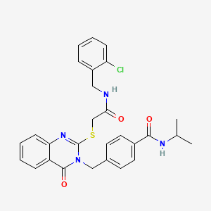 4-((2-((2-((2-chlorobenzyl)amino)-2-oxoethyl)thio)-4-oxoquinazolin-3(4H)-yl)methyl)-N-isopropylbenzamide