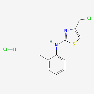 molecular formula C11H12Cl2N2S B2749203 4-(chloromethyl)-N-(2-methylphenyl)-1,3-thiazol-2-amine hydrochloride CAS No. 1049751-56-5