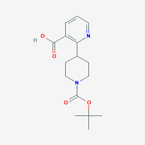 2-[1-[(2-Methylpropan-2-yl)oxycarbonyl]piperidin-4-yl]pyridine-3-carboxylic acid
