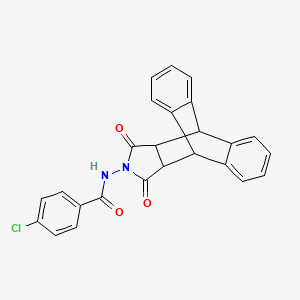 molecular formula C25H17ClN2O3 B2749207 4-氯-N-((9s,10s)-12,14-二氧代-11,12,14,15-四氢-9H-9,10-[3,4]环丙吡喃-13(10H)-基)苯甙酰胺 CAS No. 331427-50-0