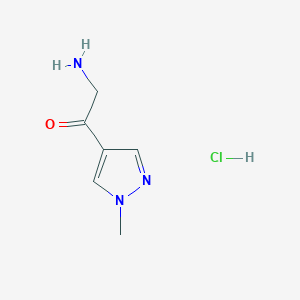 molecular formula C6H10ClN3O B2749213 2-amino-1-(1-methyl-1H-pyrazol-4-yl)ethan-1-one hydrochloride CAS No. 2126178-31-0