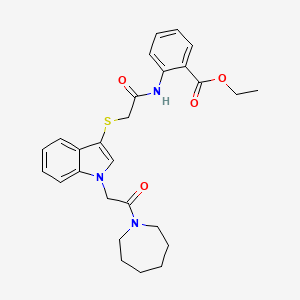 ethyl 2-[({[1-(2-azepan-1-yl-2-oxoethyl)-1H-indol-3-yl]thio}acetyl)amino]benzoate