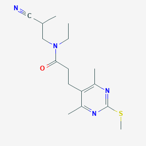 molecular formula C16H24N4OS B2749218 N-(2-cyano-2-methylethyl)-3-[4,6-dimethyl-2-(methylsulfanyl)pyrimidin-5-yl]-N-ethylpropanamide CAS No. 1252359-98-0