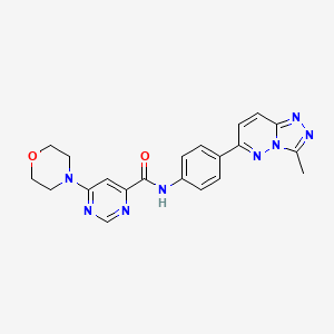 molecular formula C21H20N8O2 B2749224 N-(4-(3-methyl-[1,2,4]triazolo[4,3-b]pyridazin-6-yl)phenyl)-6-morpholinopyrimidine-4-carboxamide CAS No. 1903286-01-0