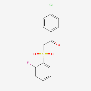 molecular formula C14H10ClFO3S B2749228 1-(4-氯苯基)-2-[(2-氟苯基)磺酰基]乙酮 CAS No. 1493545-94-0