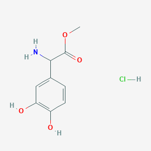 molecular formula C9H12ClNO4 B2749230 Methyl 2-amino-2-(3,4-dihydroxyphenyl)acetate;hydrochloride CAS No. 179811-84-8