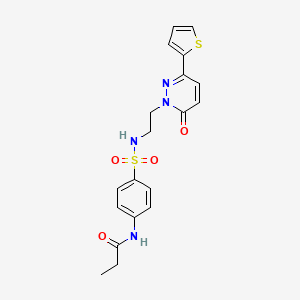 N-(4-(N-(2-(6-oxo-3-(thiophen-2-yl)pyridazin-1(6H)-yl)ethyl)sulfamoyl)phenyl)propionamide