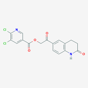 2-Oxo-2-(2-oxo-1,2,3,4-tetrahydroquinolin-6-yl)ethyl 5,6-dichloropyridine-3-carboxylate