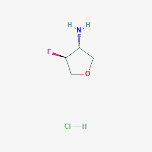 molecular formula C4H9ClFNO B2749241 trans-4-Fluorotetrahydrofuran-3-amine HCl CAS No. 1903830-44-3; 2376696-27-2