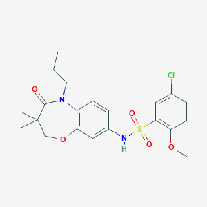 5-chloro-N-(3,3-dimethyl-4-oxo-5-propyl-2,3,4,5-tetrahydrobenzo[b][1,4]oxazepin-8-yl)-2-methoxybenzenesulfonamide