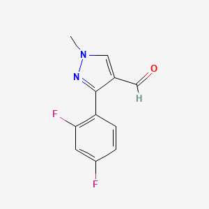 molecular formula C11H8F2N2O B2749250 3-(2,4-Difluorophenyl)-1-methylpyrazole-4-carbaldehyde CAS No. 1152509-93-7