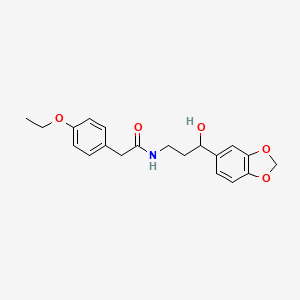 molecular formula C20H23NO5 B2749252 N-(3-(benzo[d][1,3]dioxol-5-yl)-3-hydroxypropyl)-2-(4-ethoxyphenyl)acetamide CAS No. 1421483-45-5