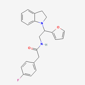 2-(4-fluorophenyl)-N-(2-(furan-2-yl)-2-(indolin-1-yl)ethyl)acetamide