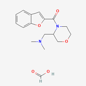 molecular formula C17H22N2O5 B2749255 苯并呋喃-2-基(3-((二甲基氨基)甲基)吗啶-2-基)甲酮 甲酸酯 CAS No. 1421453-42-0