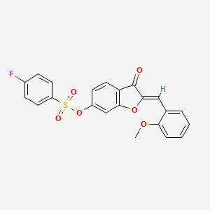 (Z)-2-(2-methoxybenzylidene)-3-oxo-2,3-dihydrobenzofuran-6-yl 4-fluorobenzenesulfonate