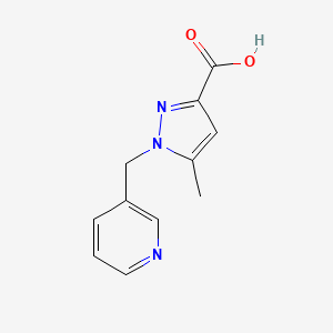 molecular formula C11H11N3O2 B2749269 5-Methyl-1-(pyridin-3-ylmethyl)-1H-pyrazole-3-carboxylic acid CAS No. 1517917-91-7