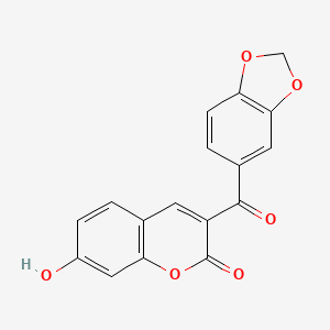 molecular formula C17H10O6 B2749270 3-(1,3-Benzodioxole-5-carbonyl)-7-hydroxychromen-2-one CAS No. 902557-91-9