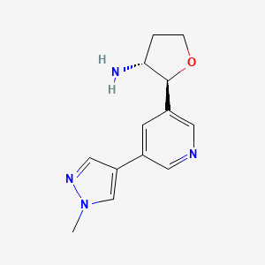 molecular formula C13H16N4O B2749271 (2S,3R)-2-[5-(1-Methylpyrazol-4-yl)pyridin-3-yl]oxolan-3-amine CAS No. 2241142-52-7