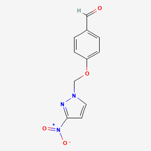B2749273 4-((3-Nitro-1H-pyrazol-1-yl)methoxy)benzaldehyde CAS No. 1006953-42-9