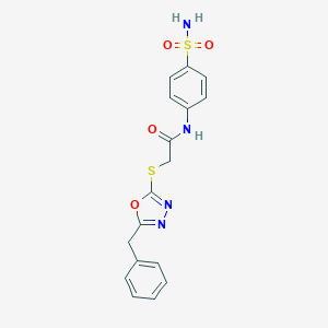 2-[(5-benzyl-1,3,4-oxadiazol-2-yl)sulfanyl]-N-(4-sulfamoylphenyl)acetamide