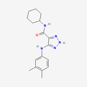 molecular formula C17H23N5O B2749285 N-cyclohexyl-5-((3,4-dimethylphenyl)amino)-1H-1,2,3-triazole-4-carboxamide CAS No. 1291859-77-2