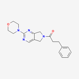 molecular formula C19H22N4O2 B2749286 1-(2-吗啉基-5H-吡咯[3,4-d]嘧啶-6(7H)-基)-3-苯基丙酮 CAS No. 2034369-10-1