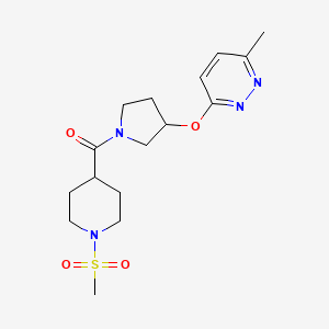 (3-((6-Methylpyridazin-3-yl)oxy)pyrrolidin-1-yl)(1-(methylsulfonyl)piperidin-4-yl)methanone