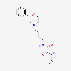 molecular formula C19H27N3O3 B2749290 N1-cyclopropyl-N2-(4-(2-phenylmorpholino)butyl)oxalamide CAS No. 954085-93-9