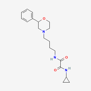 molecular formula C19H27N3O3 B2749290 N1-环丙基-N2-(4-(2-苯基吗啉基)丁基)草酰胺 CAS No. 954085-93-9