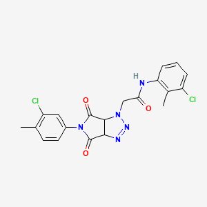 molecular formula C20H17Cl2N5O3 B2749295 N-(3-chloro-2-methylphenyl)-2-[5-(3-chloro-4-methylphenyl)-4,6-dioxo-4,5,6,6a-tetrahydropyrrolo[3,4-d][1,2,3]triazol-1(3aH)-yl]acetamide CAS No. 1052565-72-6