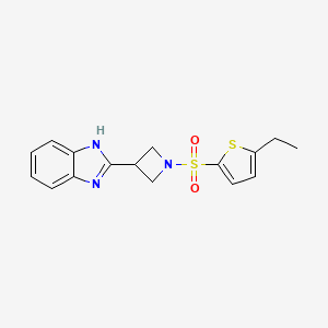 molecular formula C16H17N3O2S2 B2749296 2-(1-((5-乙基噻吩-2-基)磺酰基)氮杂环丁烷-3-基)-1H-苯并[d]咪唑 CAS No. 1251670-47-9