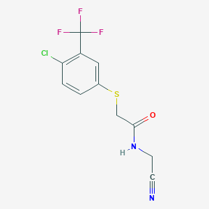 molecular formula C11H8ClF3N2OS B2749303 2-{[4-chloro-3-(trifluoromethyl)phenyl]sulfanyl}-N-(cyanomethyl)acetamide CAS No. 1333521-68-8