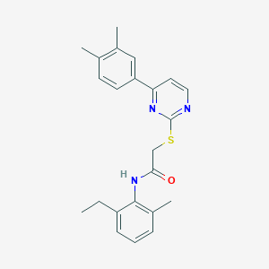 molecular formula C23H25N3OS B2749305 2-{[4-(3,4-二甲基苯基)嘧啶-2-基]硫基}-N-(2-乙基-6-甲基苯基)乙酰胺 CAS No. 1019153-69-5