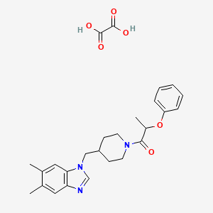 1-(4-((5,6-dimethyl-1H-benzo[d]imidazol-1-yl)methyl)piperidin-1-yl)-2-phenoxypropan-1-one oxalate