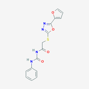 2-[[5-(furan-2-yl)-1,3,4-oxadiazol-2-yl]sulfanyl]-N-(phenylcarbamoyl)acetamide