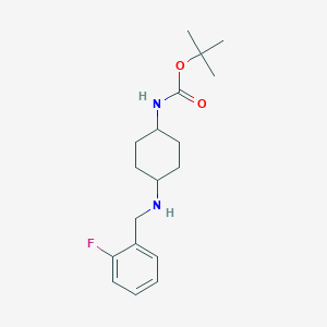 molecular formula C18H27FN2O2 B2749314 tert-Butyl (1R*,4R*)-4-(2-fluorobenzylamino)cyclohexylcarbamate CAS No. 1286275-00-0
