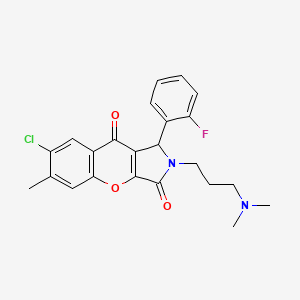 molecular formula C23H22ClFN2O3 B2749317 7-氯-2-(3-(二甲胺)丙基)-1-(2-氟苯基)-6-甲基-1,2-二氢咯并[2,3-c]吡咯-3,9-二酮 CAS No. 886147-25-7