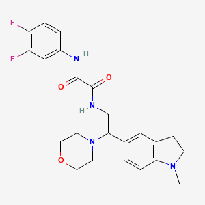 molecular formula C23H26F2N4O3 B2749318 N1-(3,4-difluorophenyl)-N2-(2-(1-methylindolin-5-yl)-2-morpholinoethyl)oxalamide CAS No. 922067-73-0